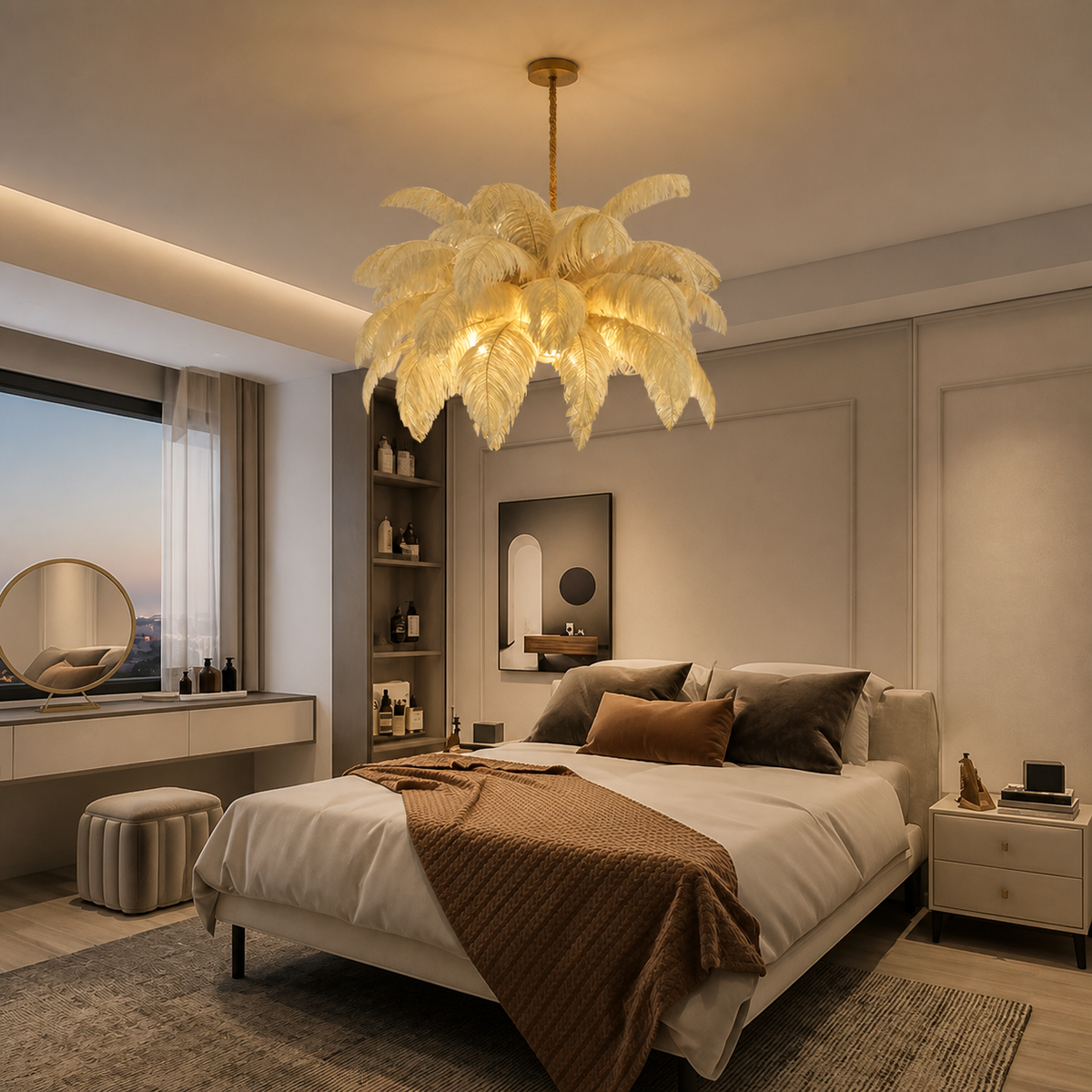 Glam Feather Feather Pendant Light
