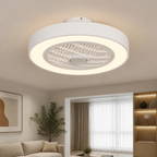 Deckenventilator-Leuchte aus Metall mit Ringventilator