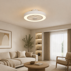 Deckenventilator-Leuchte aus Metall mit Ringventilator