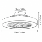 Deckenventilator-Leuchte aus Metall mit Ringventilator