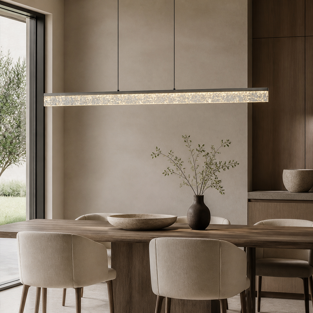 Modern Crystal Linear Pendant Light