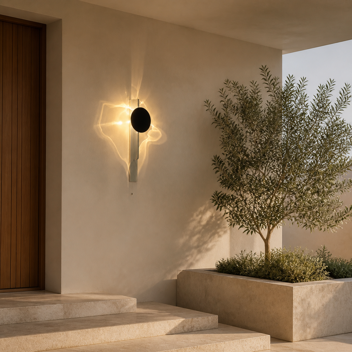 Modern Metal Sunburst Wall Light