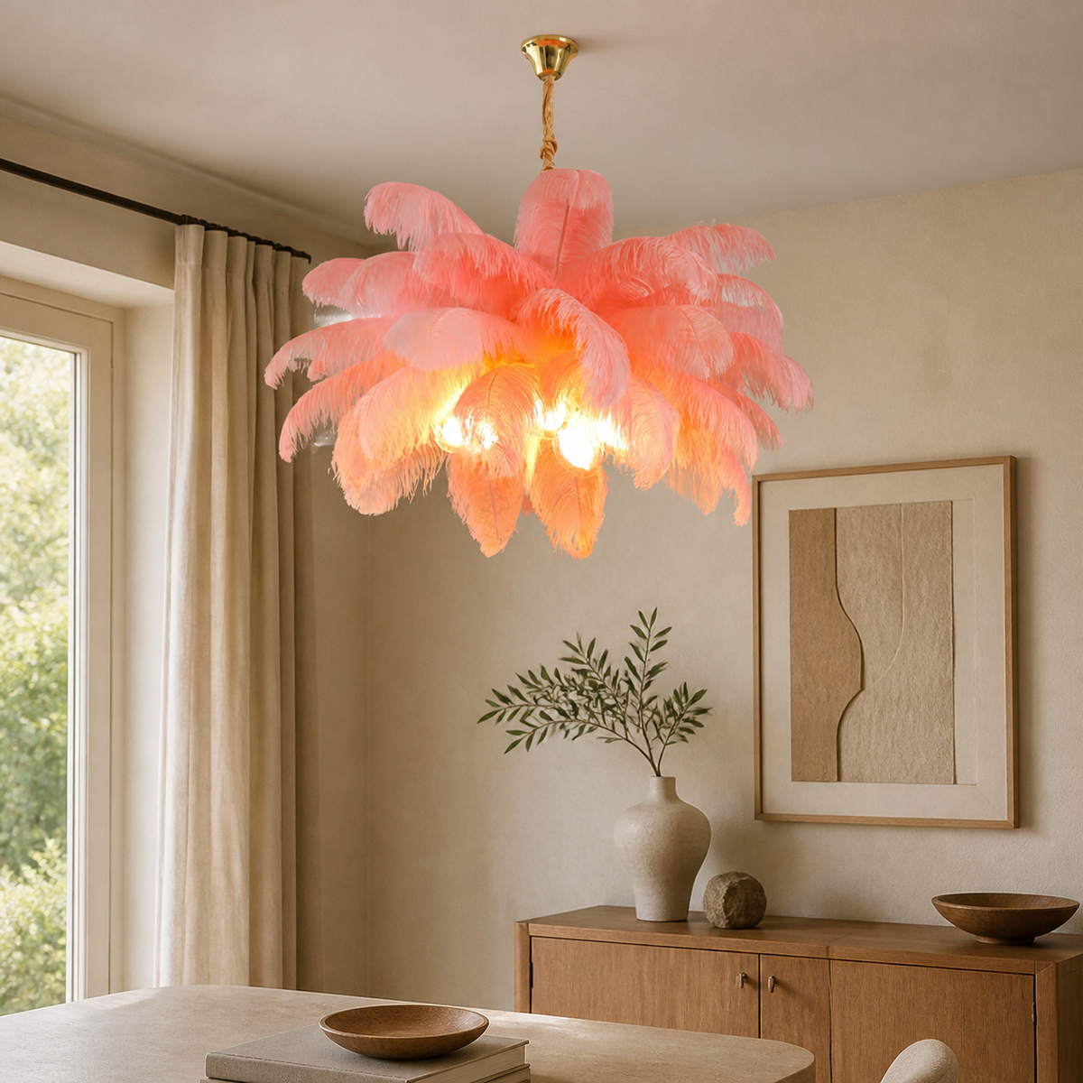 Glam Feather Feather Pendant Light