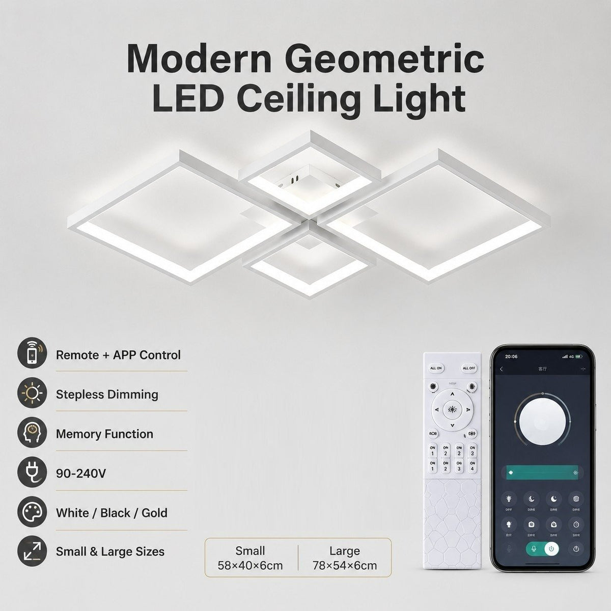 Modern Acrylic Linear Ceiling Light