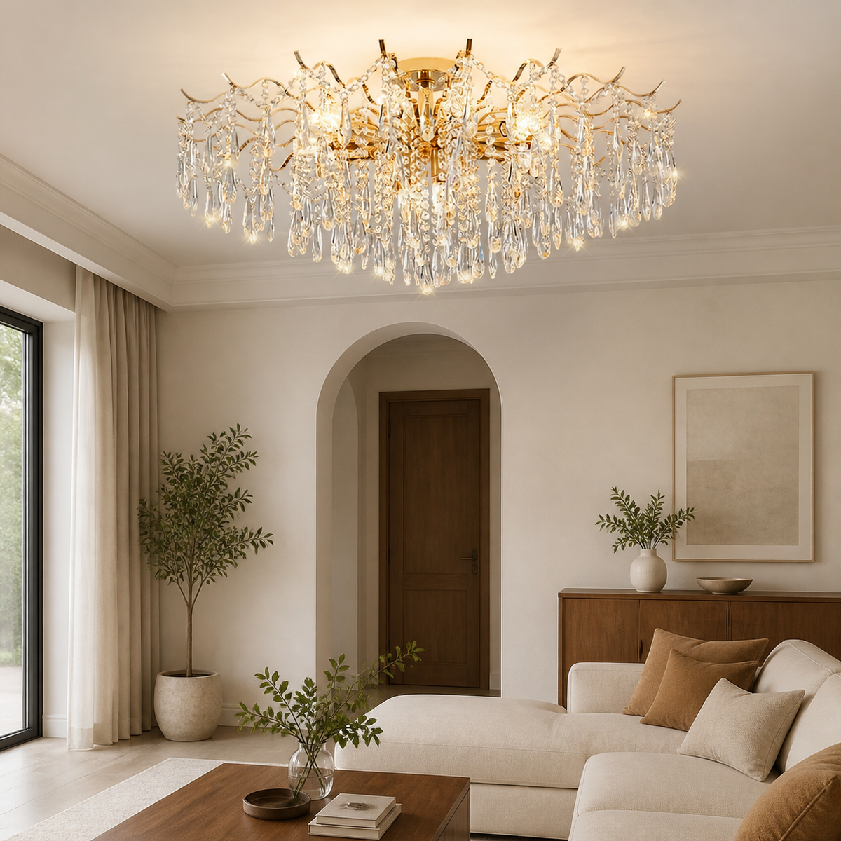 Modern Crystal Rectangle Chandelier