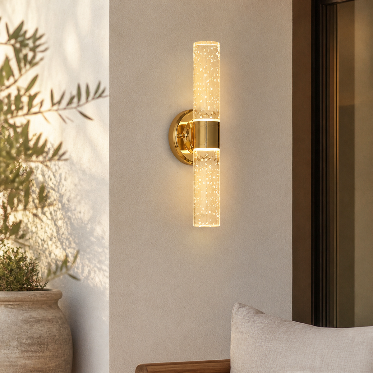 Modern Crystal Cylinder Vanity Light