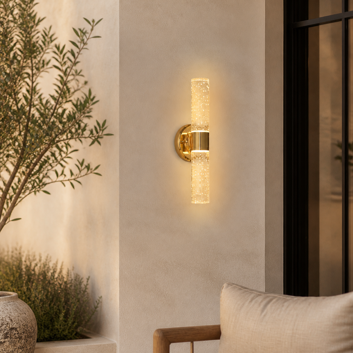 Modern Crystal Cylinder Vanity Light