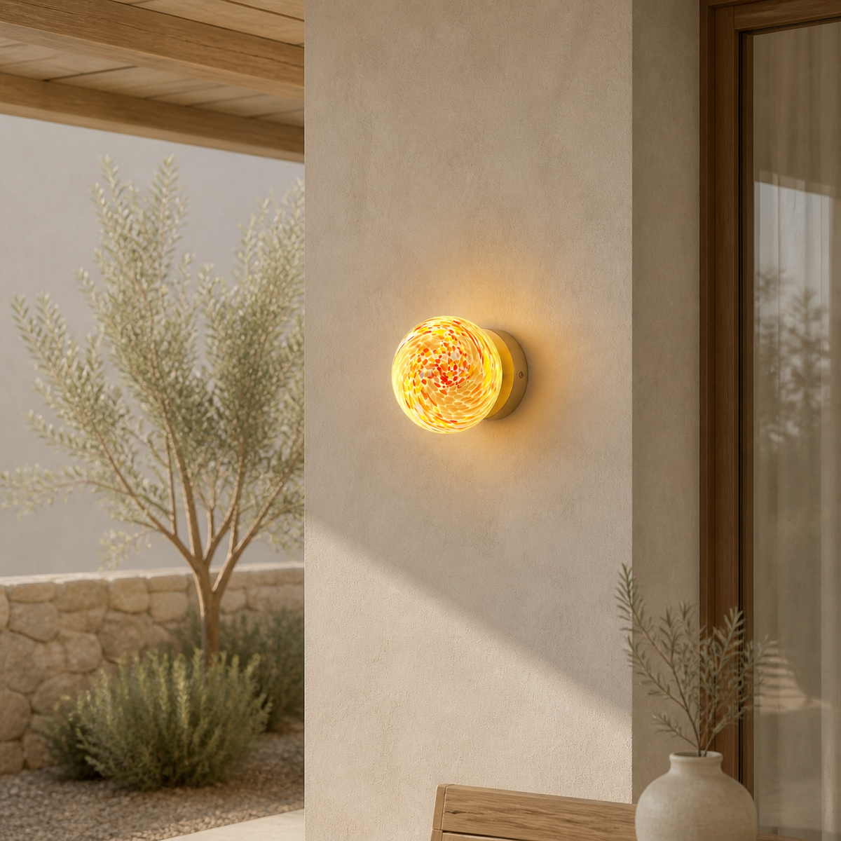 Modern Glass Globe Wall Light