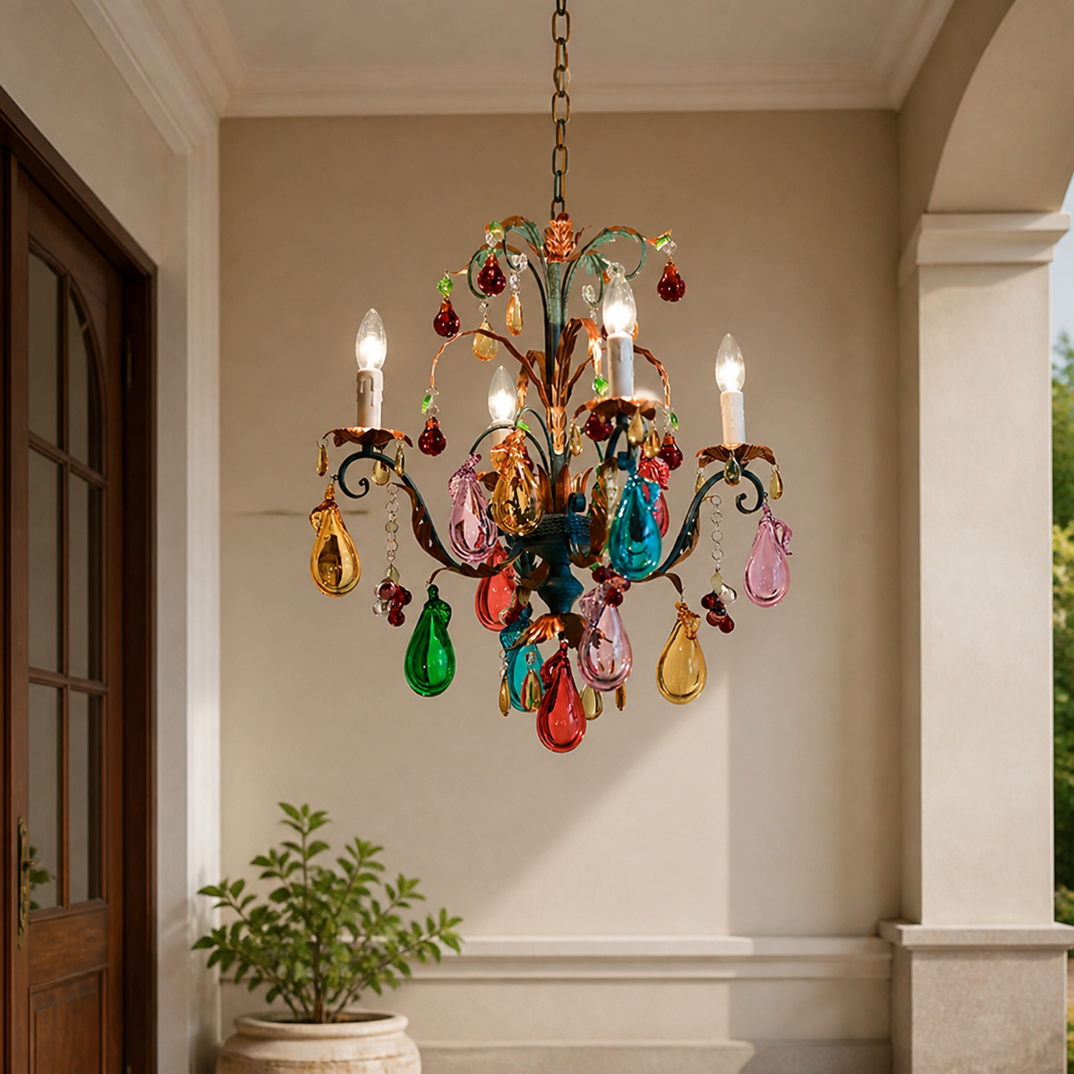 Vintage Crystal Candelabra Chandelier