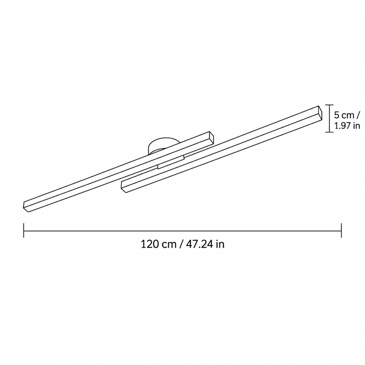 Modern Metal Linear Ceiling Light
