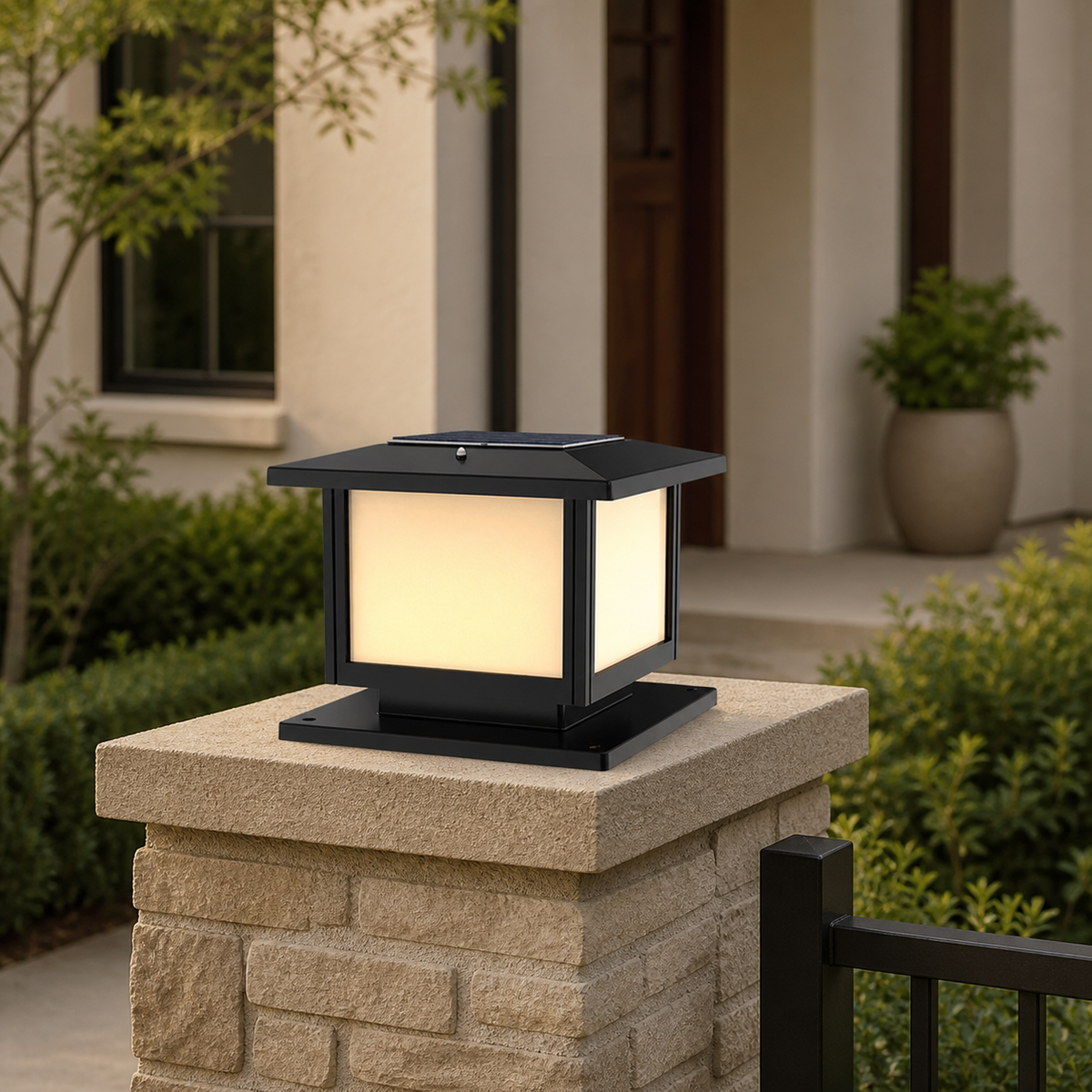 Modern Metal Square Post Light
