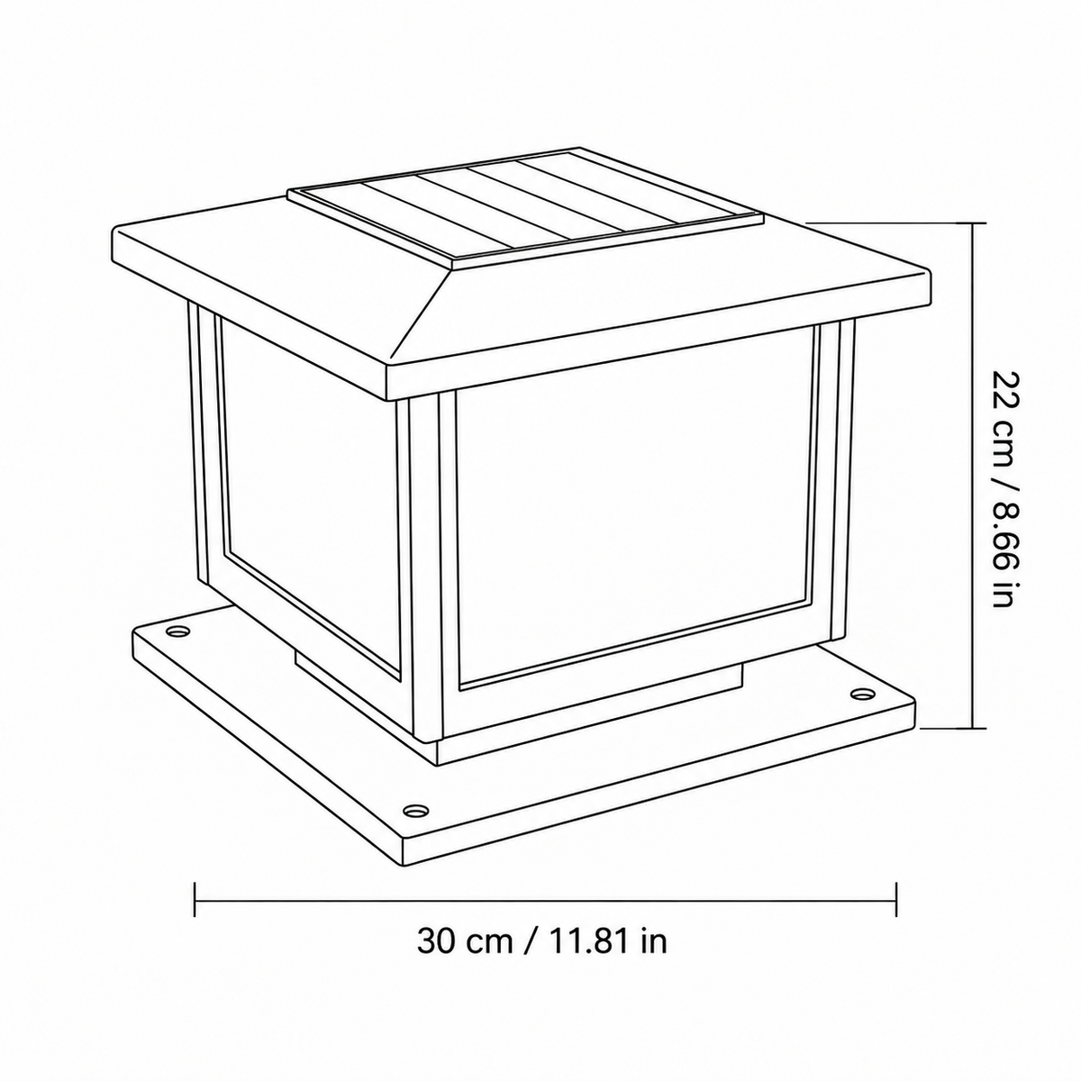 Modern Metal Square Post Light