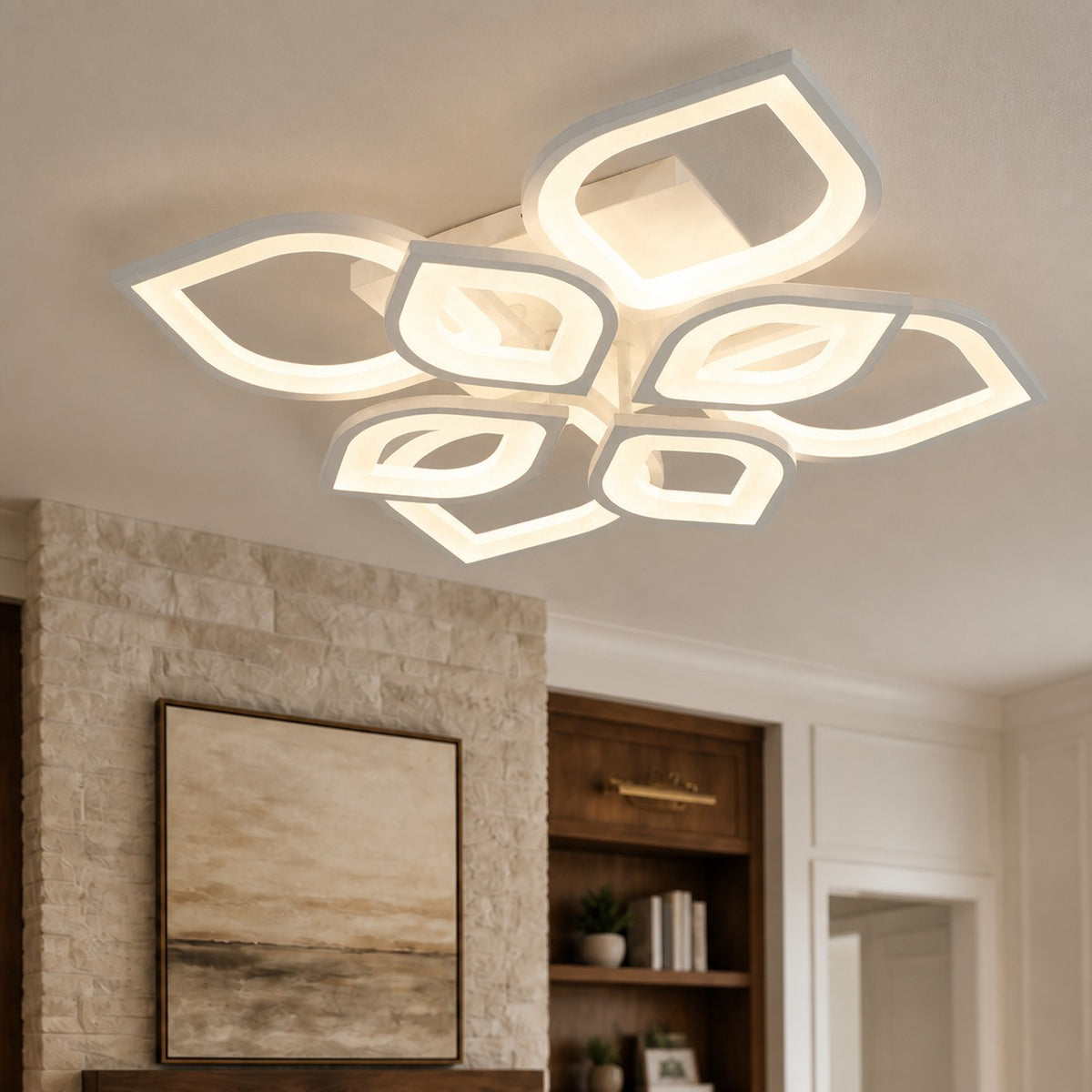 Modern Aluminum Leaf Ceiling Light