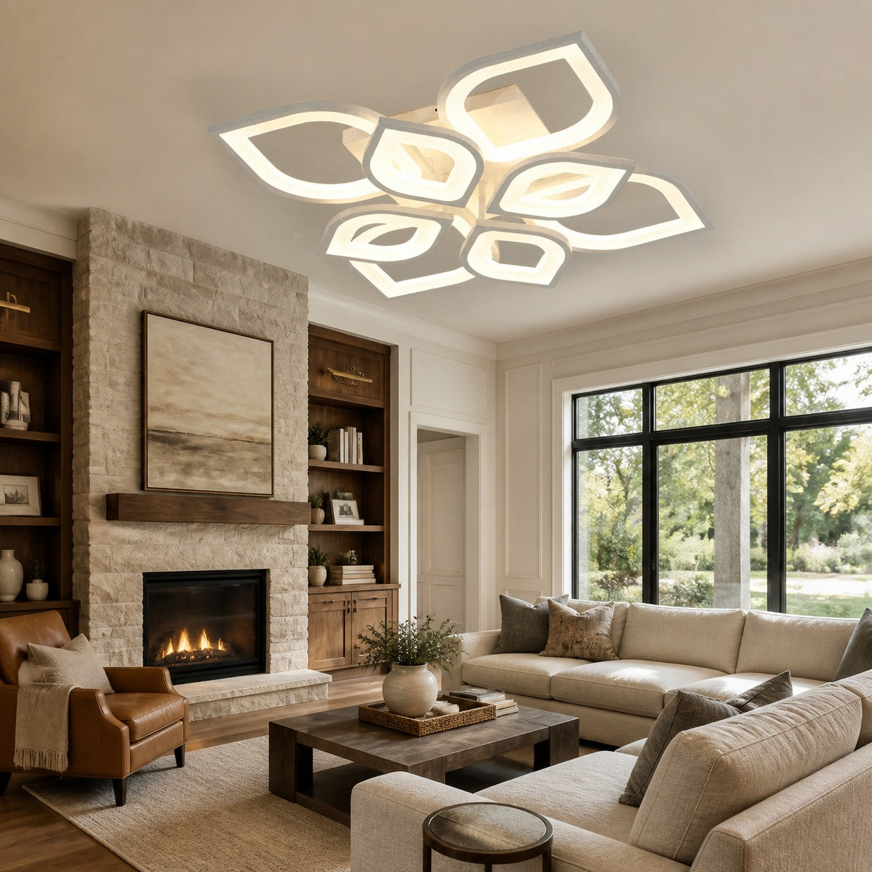 Modern Aluminum Leaf Ceiling Light