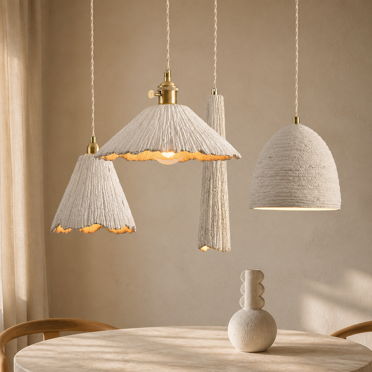 Wabi-Sabi Concrete Bell Pendant Light