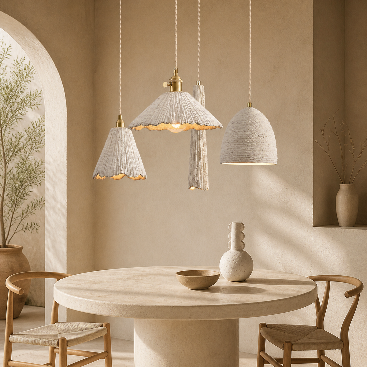Wabi-Sabi Concrete Bell Pendant Light