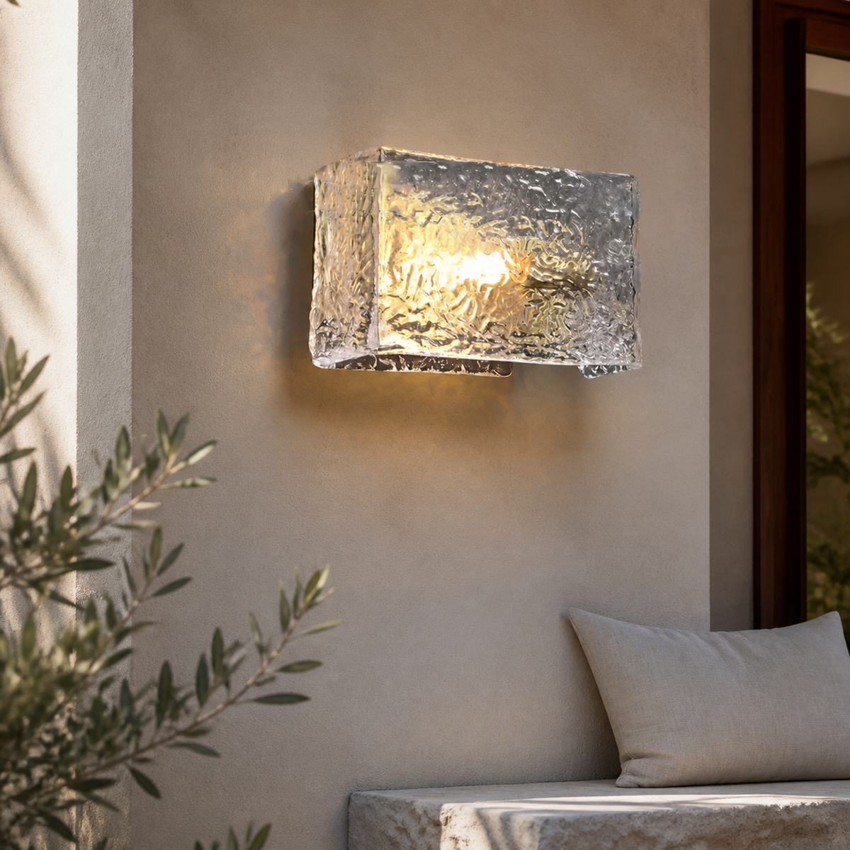 Modern Glass Rectangle Wall Light