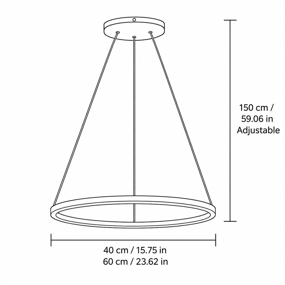 Modern Metal Ring Pendant Light
