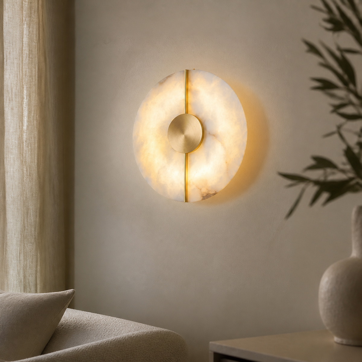Modern Marble Disc Wall Light