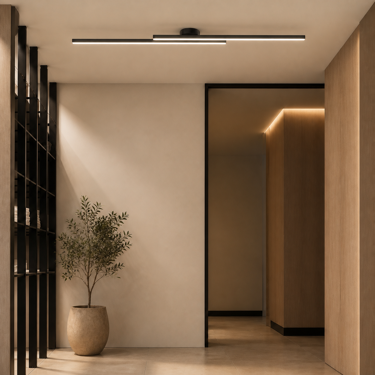 Modern Metal Linear Ceiling Light