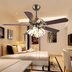 Lampadario industriale a soffitto con ventola a pale in metallo