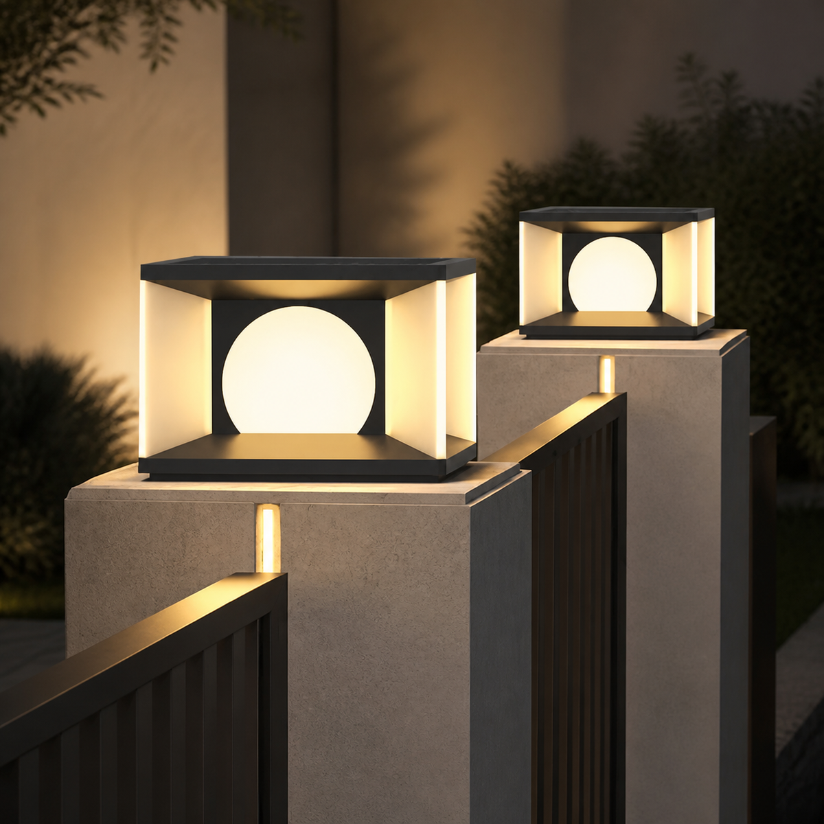 Modern Metal Square Post Light