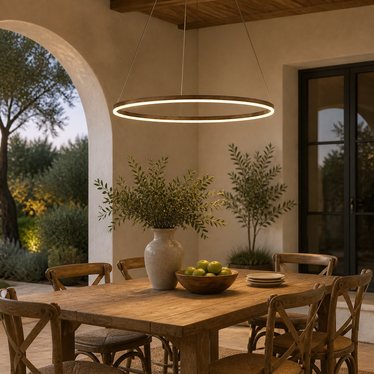 Modern Metal Ring Pendant Light