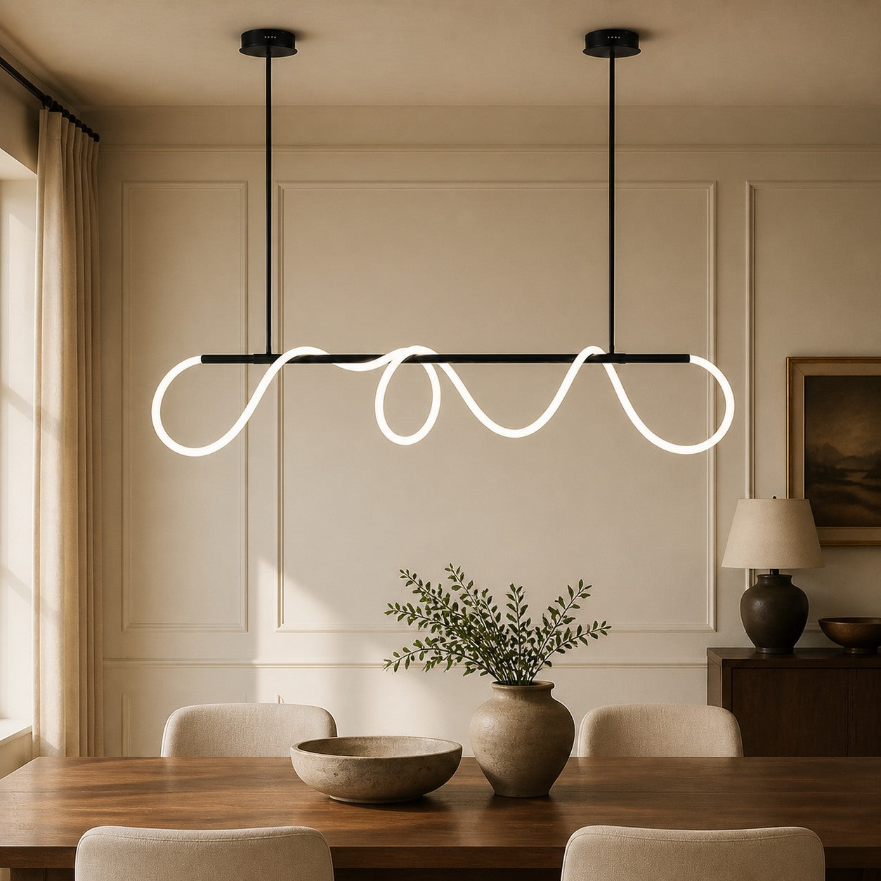 Modern Acrylic Wave Pendant Light