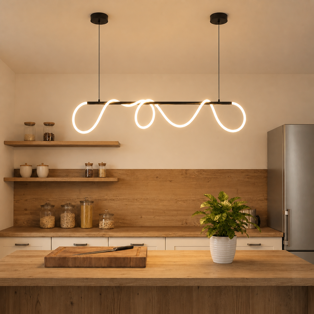 Modern Acrylic Wave Pendant Light
