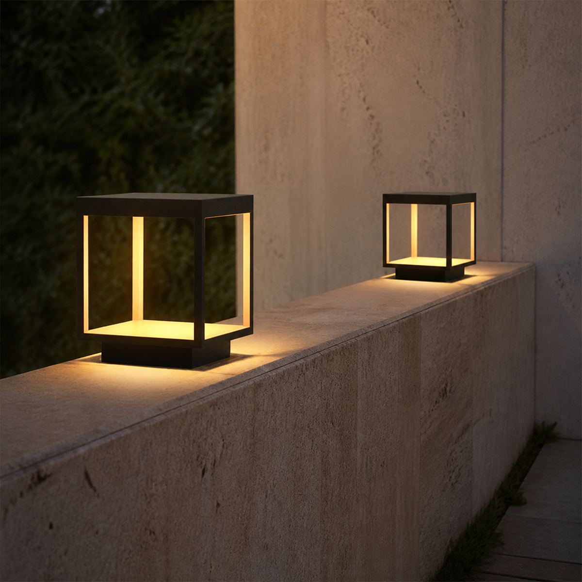 Modern Metal Square Post Light