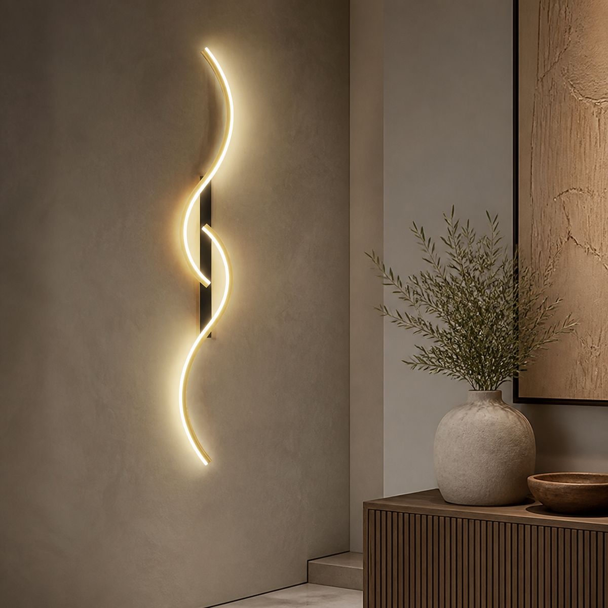 Modern Acrylic Wave Wall Light