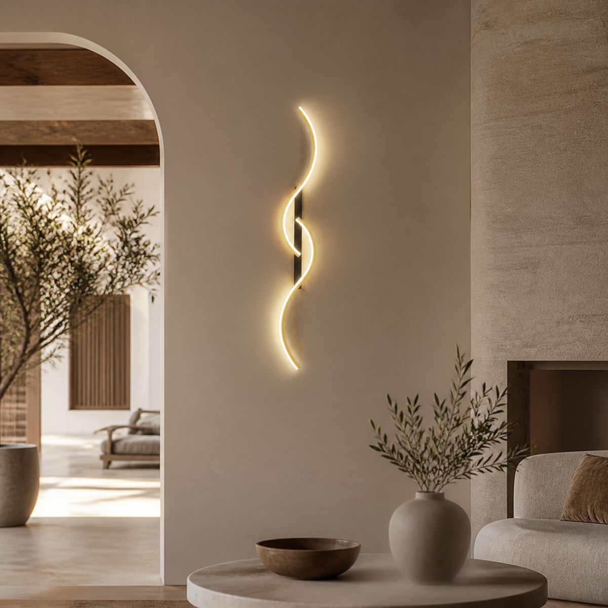 Modern Acrylic Wave Wall Light