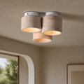 Wabi-Sabi Travertine Drum Ceiling Light