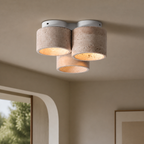 Wabi-Sabi Travertine Drum Ceiling Light