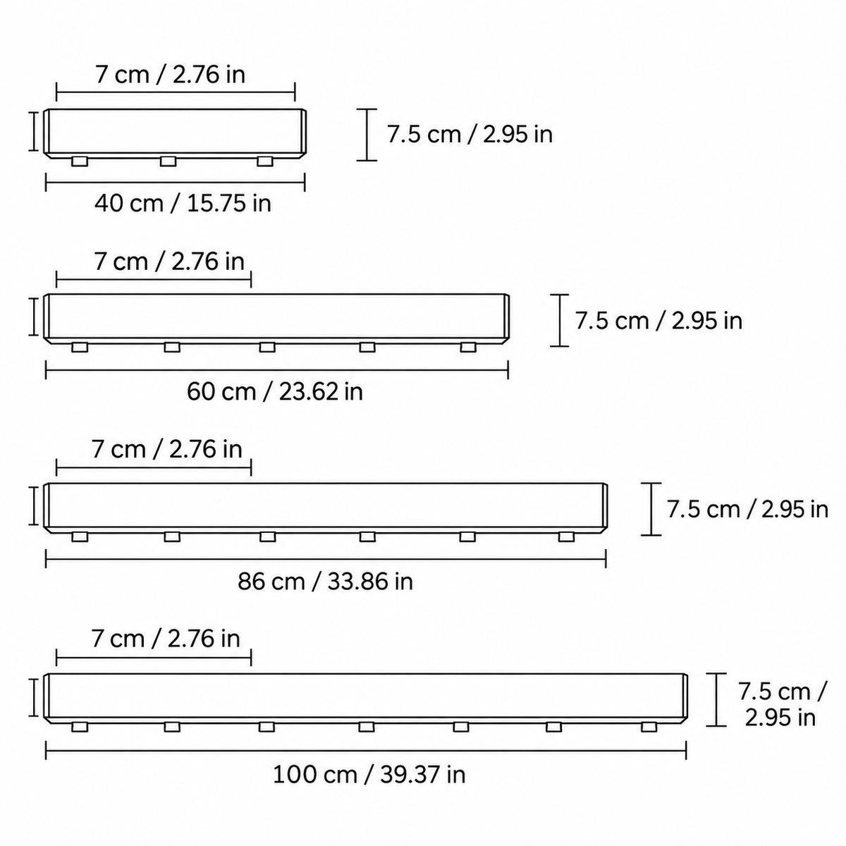Modern Metal Linear Wall Light
