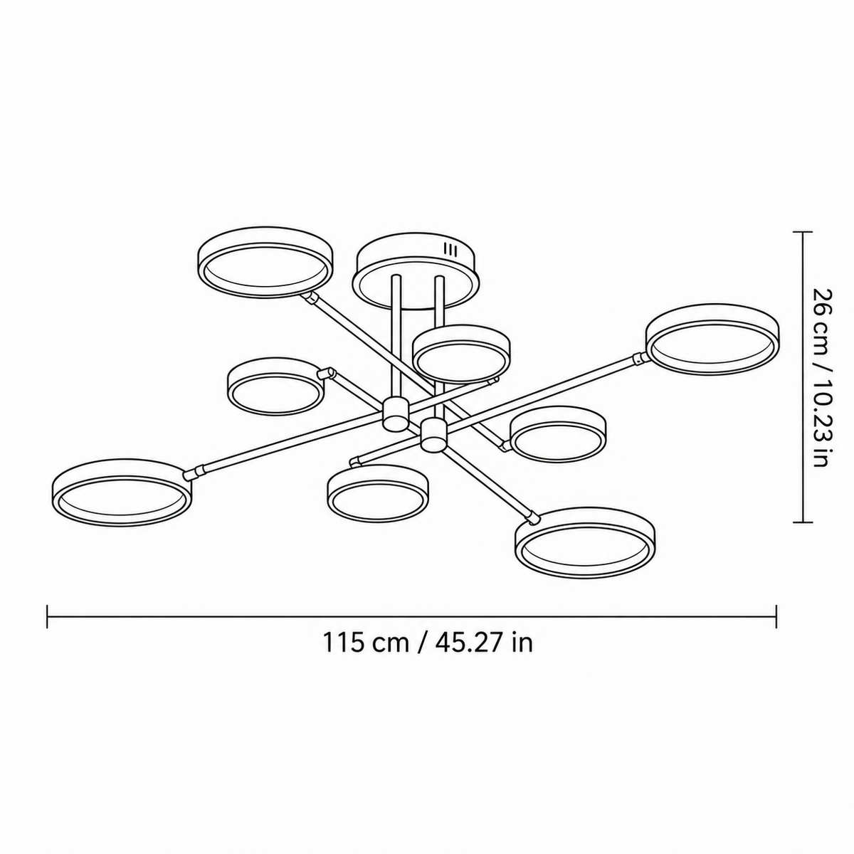 Modern Acrylic Circle Semi-flush Chandelier