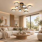 Modern Acrylic Circle Semi-flush Chandelier