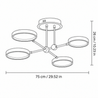 Modern Acrylic Circle Semi-flush Chandelier