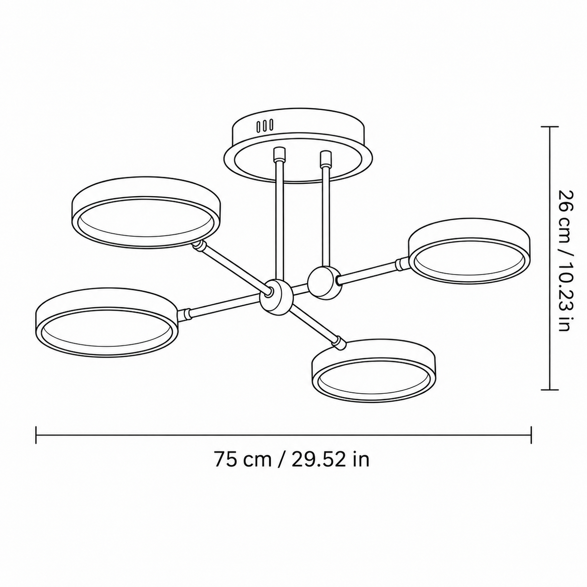 Modern Acrylic Circle Semi-flush Chandelier