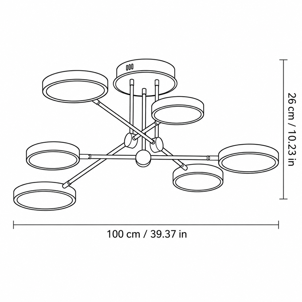 Modern Acrylic Circle Semi-flush Chandelier