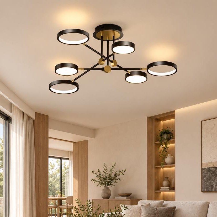 Modern Acrylic Circle Semi-flush Chandelier