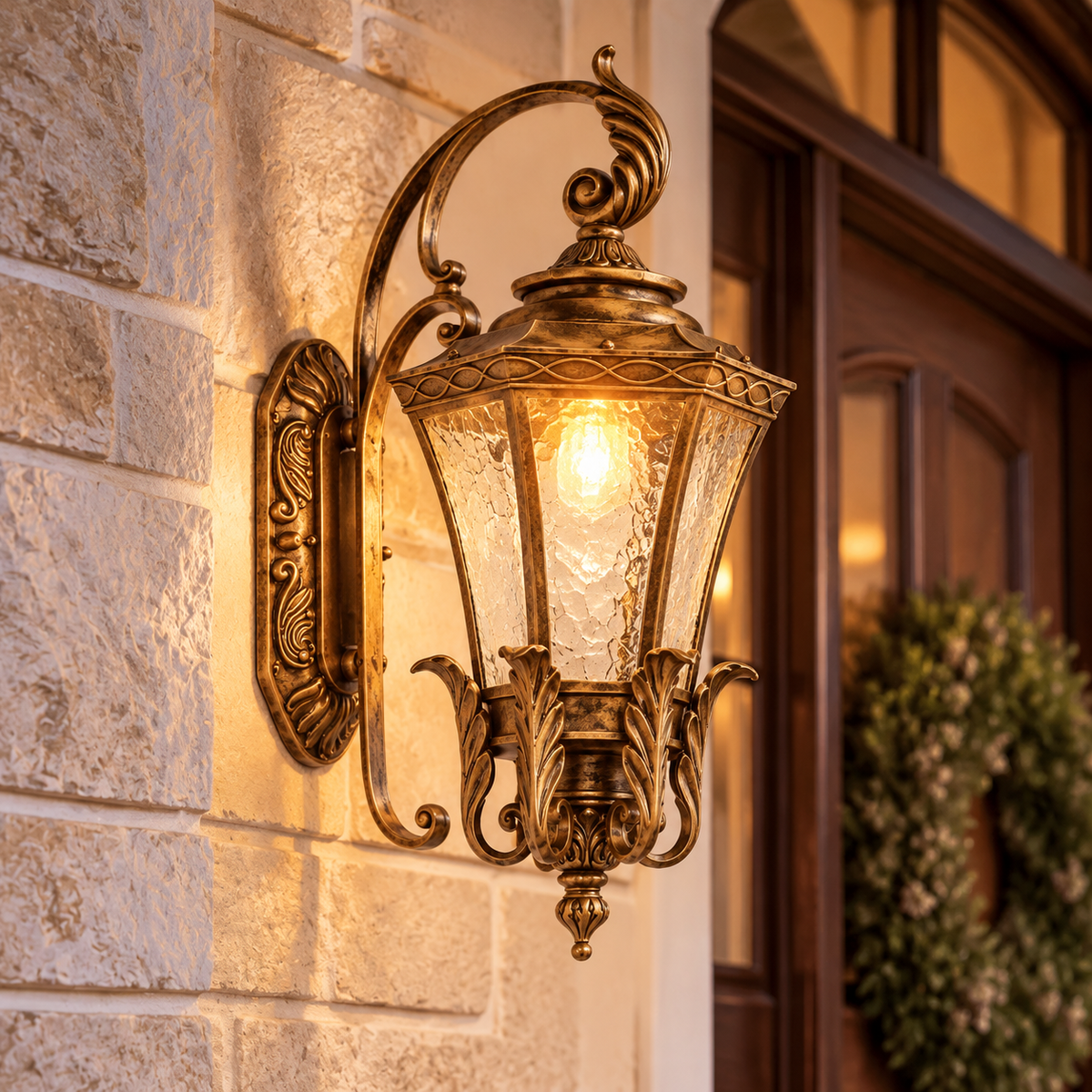 Vintage Glass Lantern Wall Light
