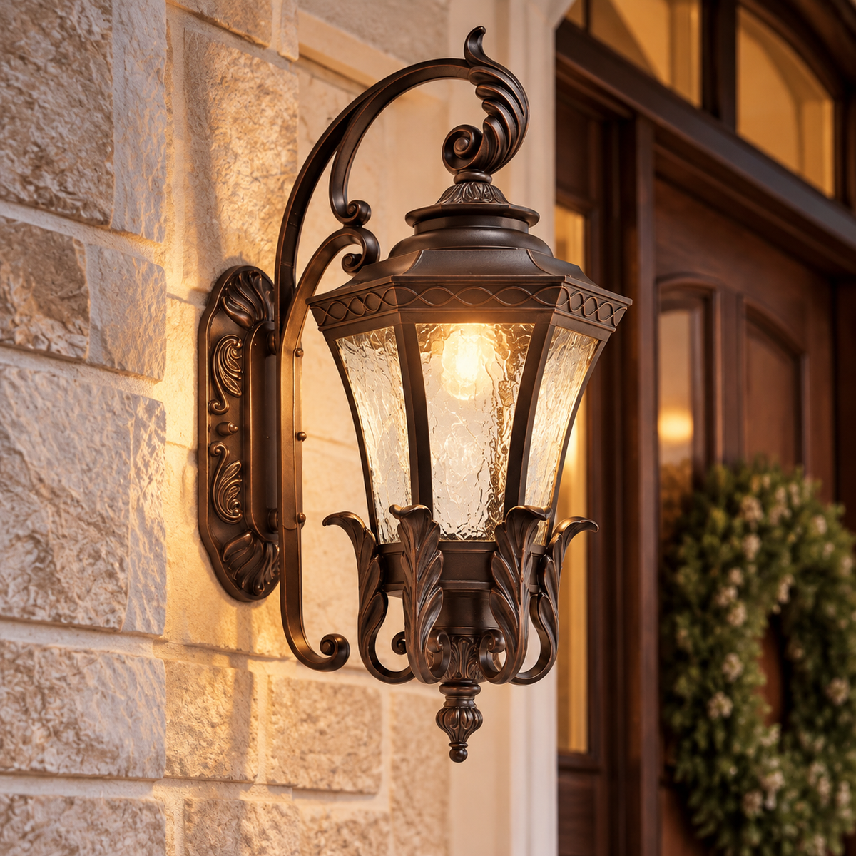 Vintage Glass Lantern Wall Light
