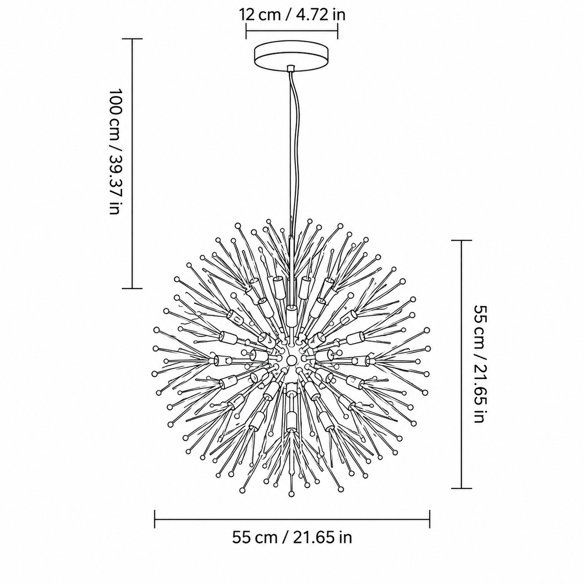 Modern Crystal Sputnik Chandelier