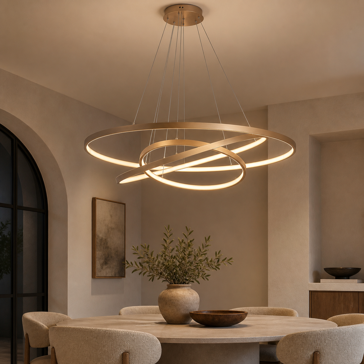 Modern Metal Ring Pendant Light