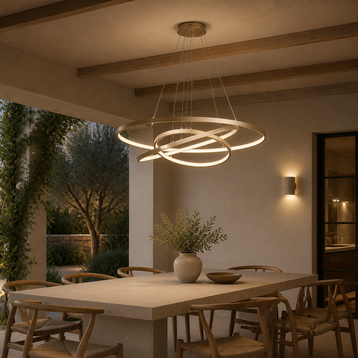 Modern Metal Ring Pendant Light