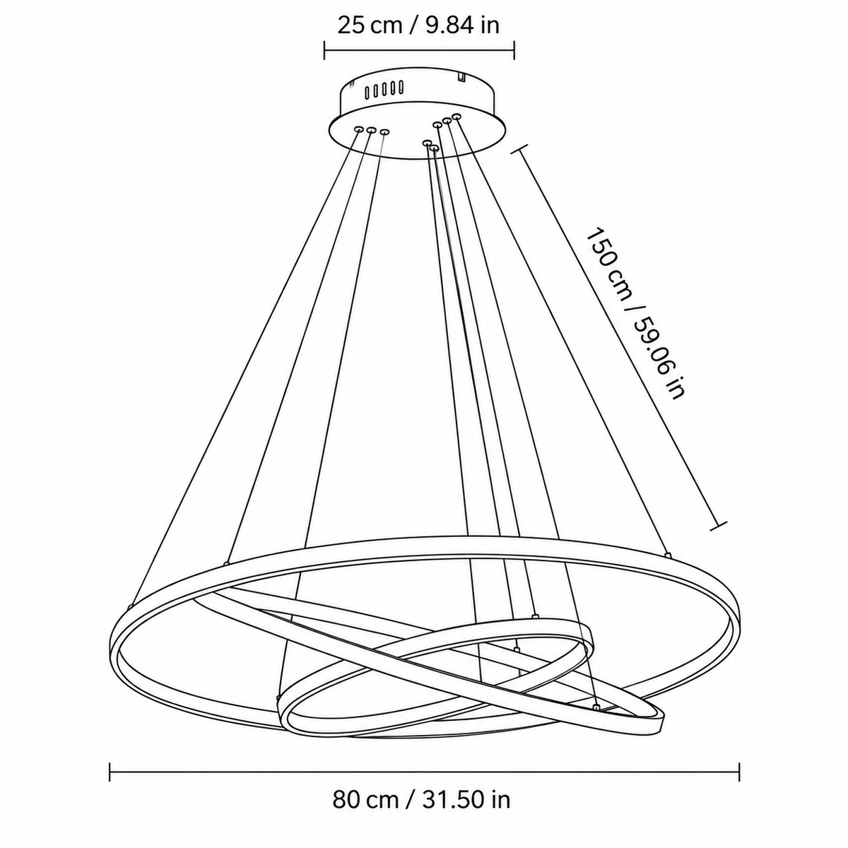 Modern Metal Ring Pendant Light