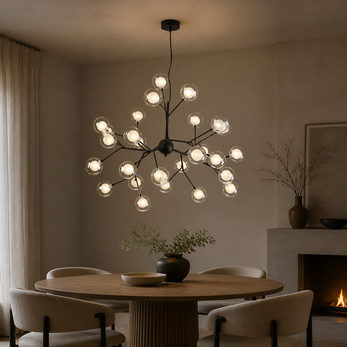 Modern Metal Sputnik Chandelier