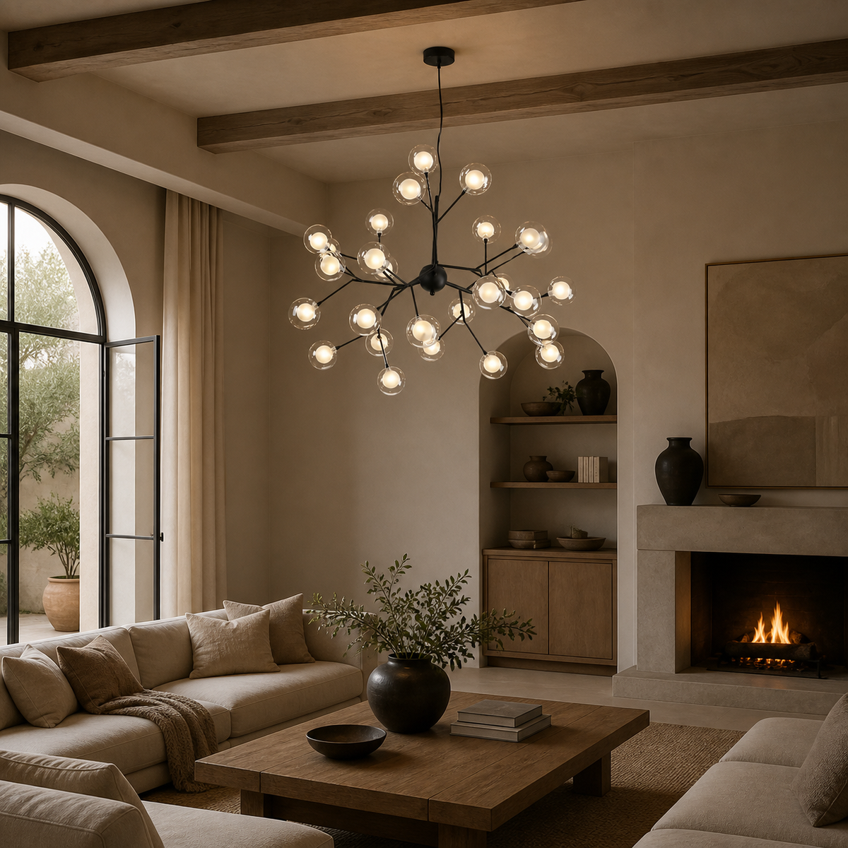 Modern Metal Sputnik Chandelier