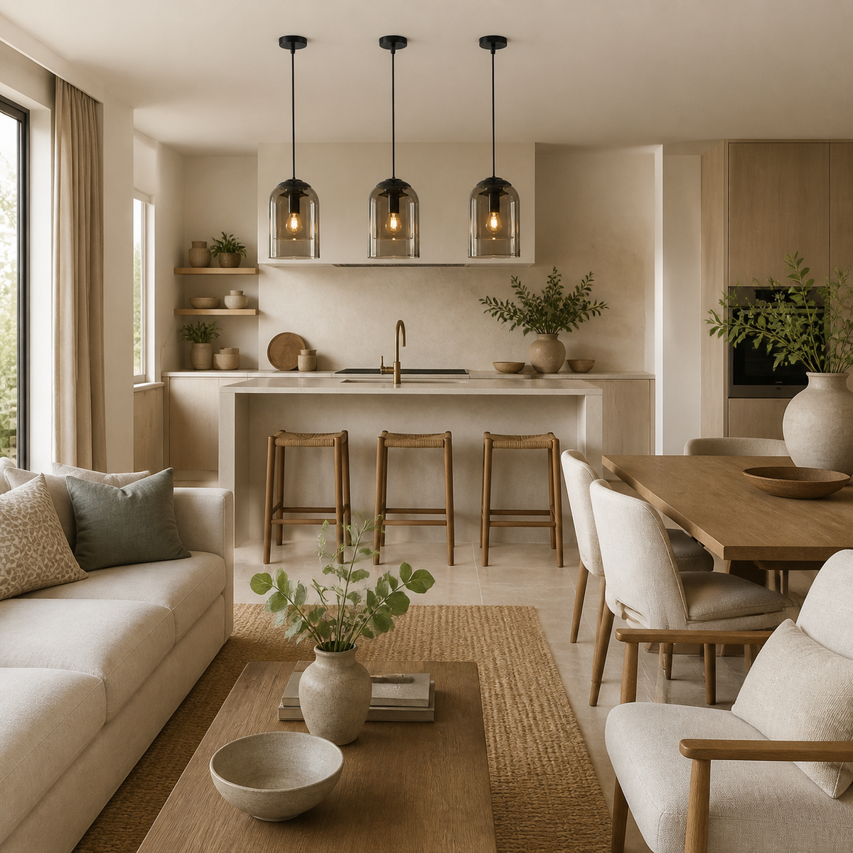 Modern Glass Cylinder Pendant Light